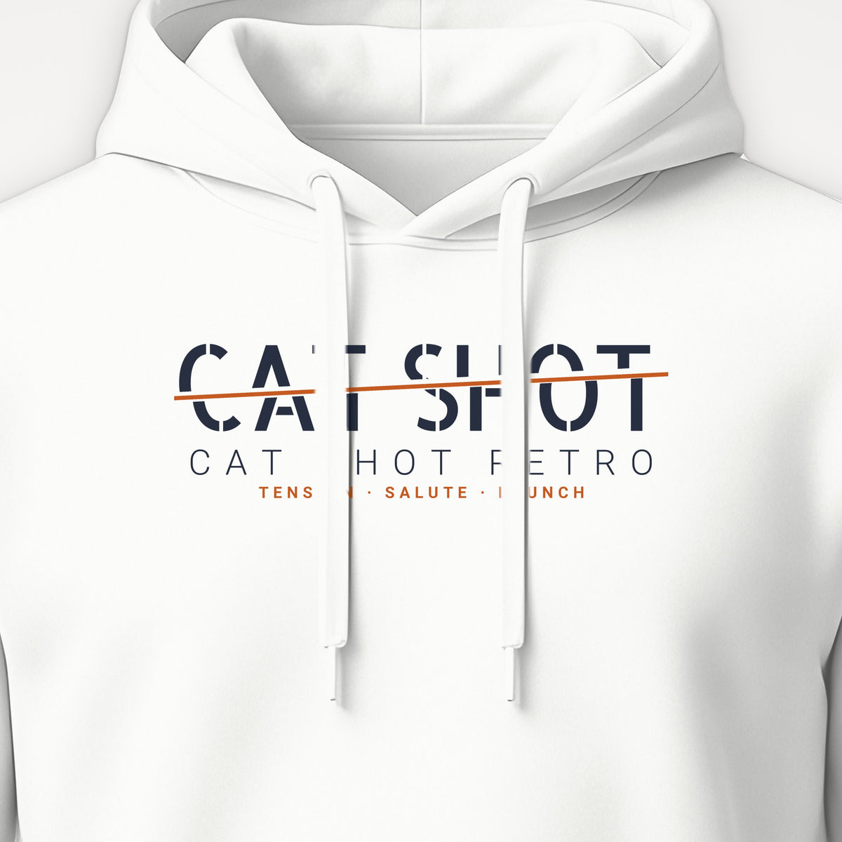 Cat Shot Retro Sliced Hoodie, front print detail
