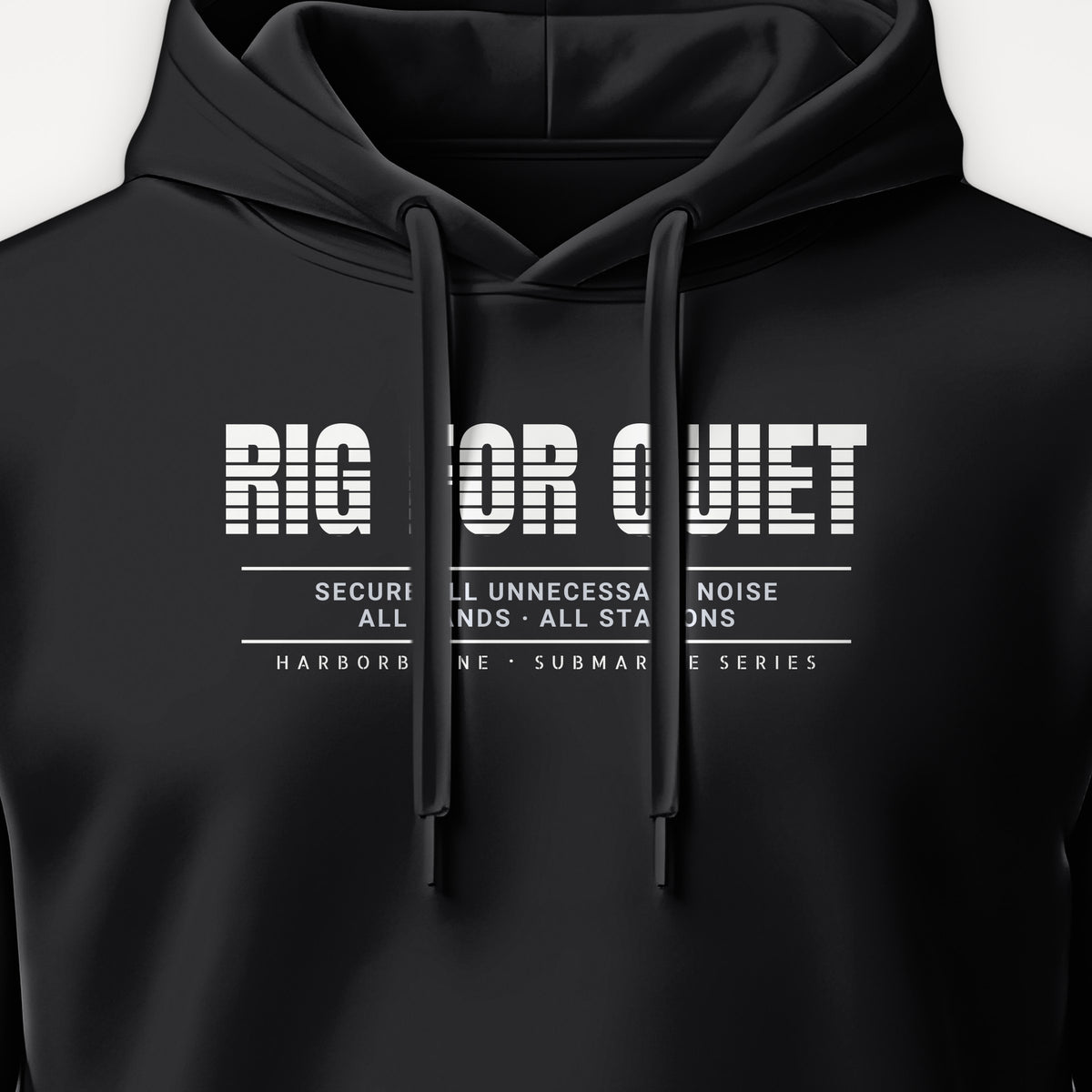 Rig for Quiet Scanline Hoodie, front print detail