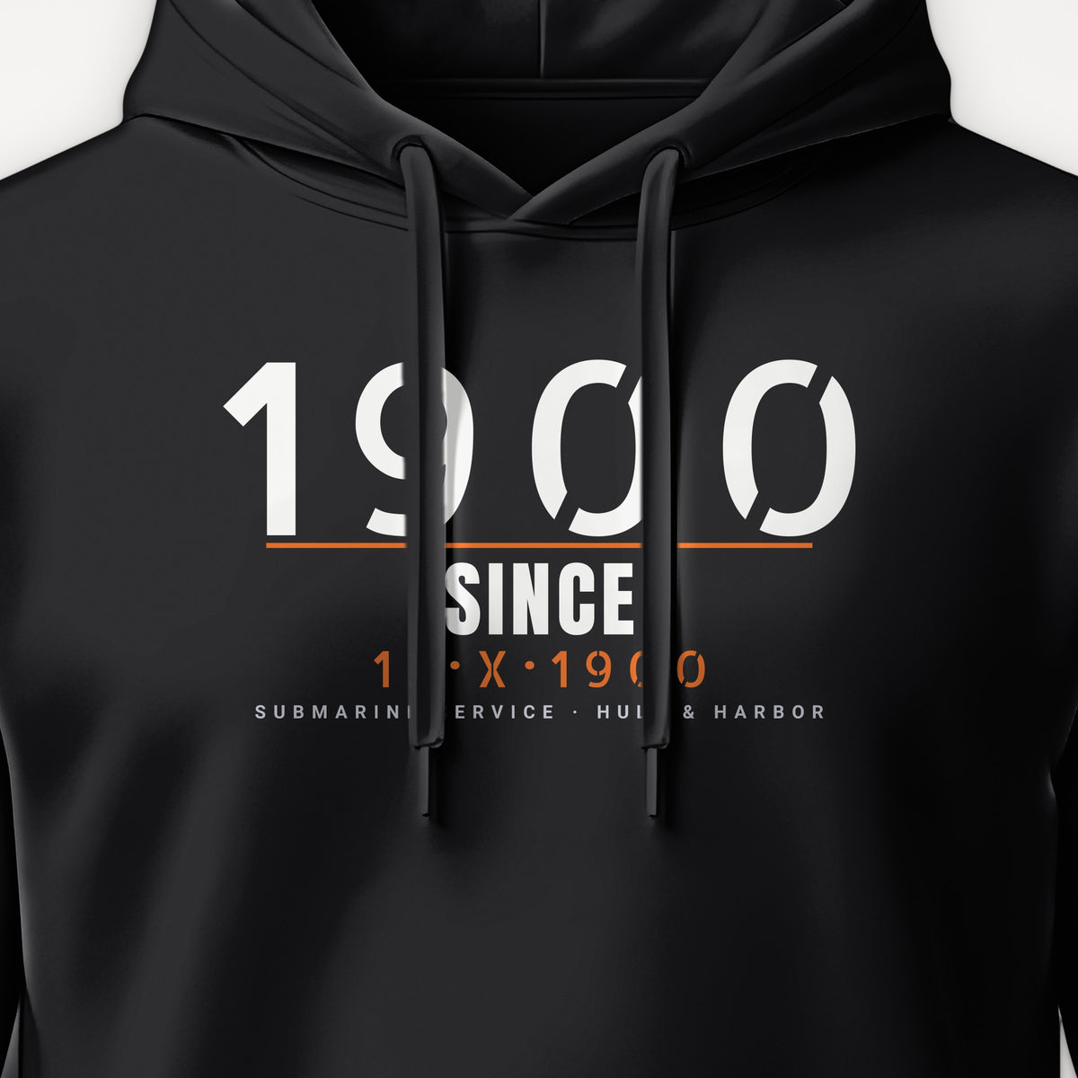 Hull & Harbor Heritage Timestamp Hoodie, front print detail