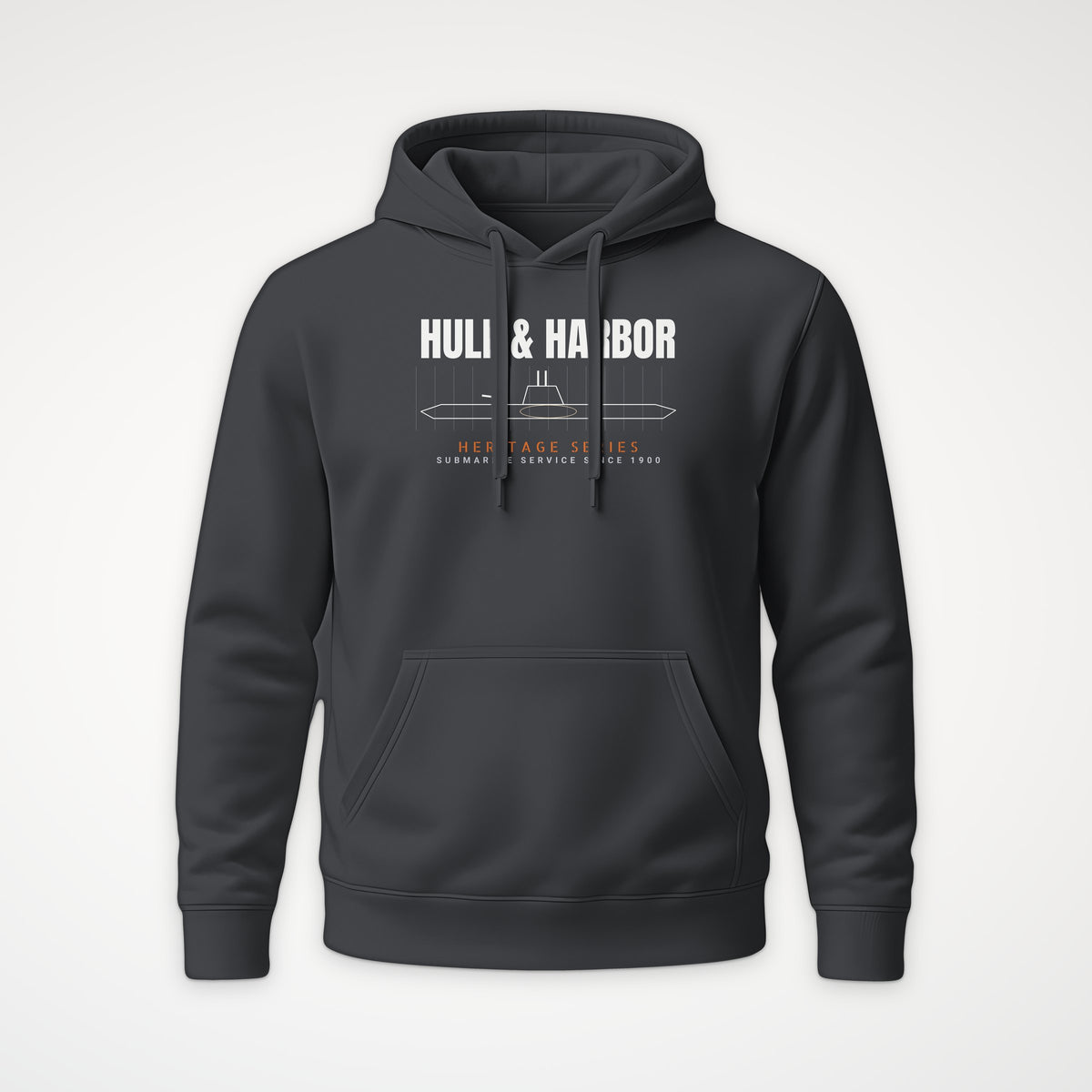 Hull & Harbor Heritage Blueprint Hoodie in Anthracite