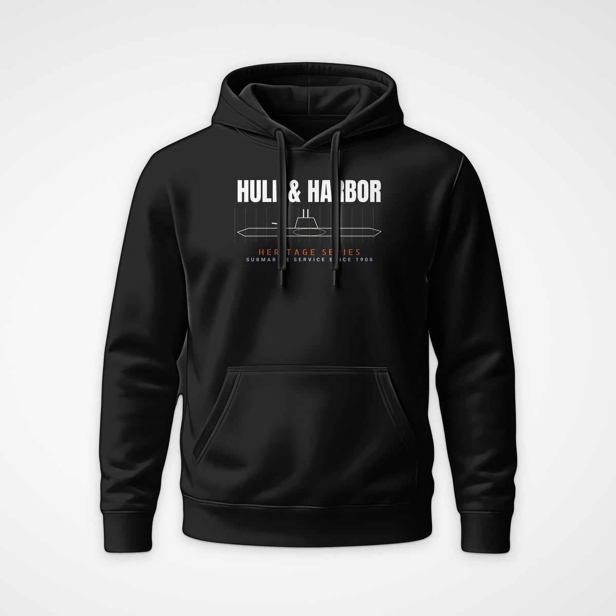Hull & Harbor Heritage Blueprint Hoodie in Black