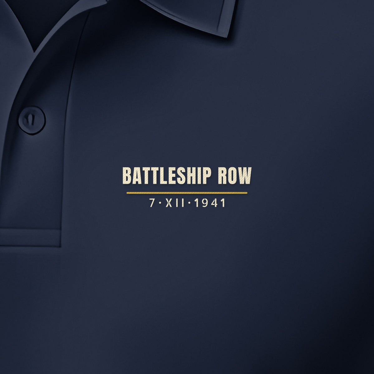 Battleship Row 1941 Polo, left-chest detail