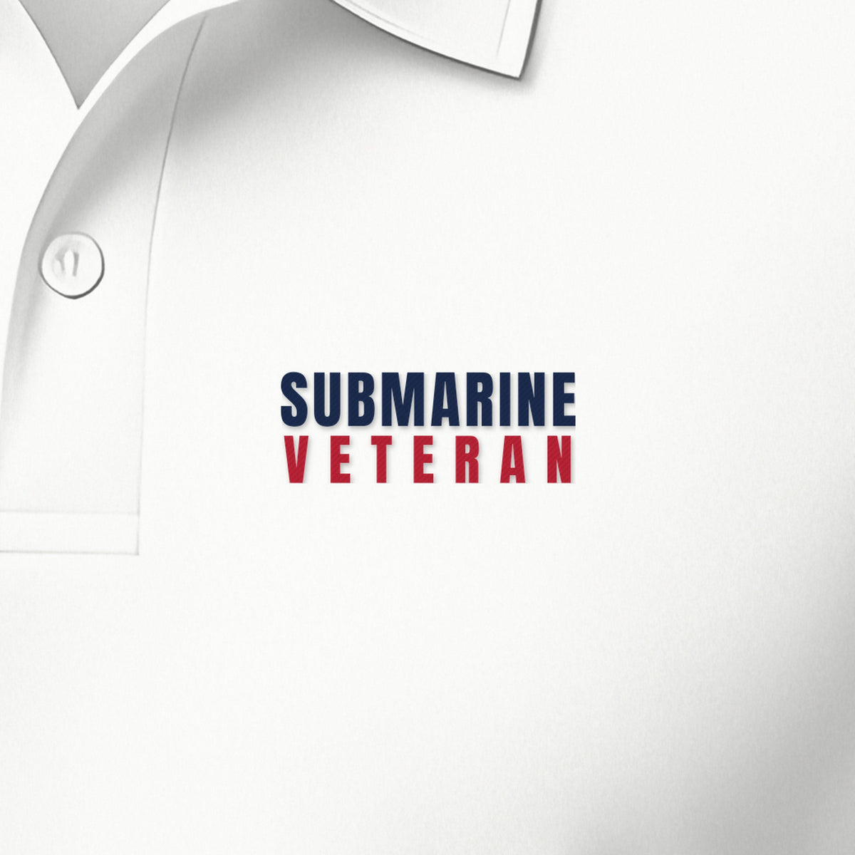 Proudly Served Submarine Veteran Polo, left-chest detail