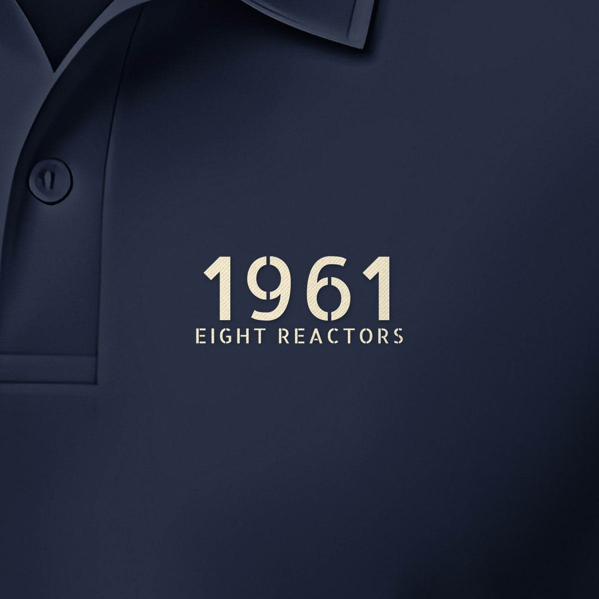 First Nuclear Flat-Top Eight Reactors Polo, left-chest detail
