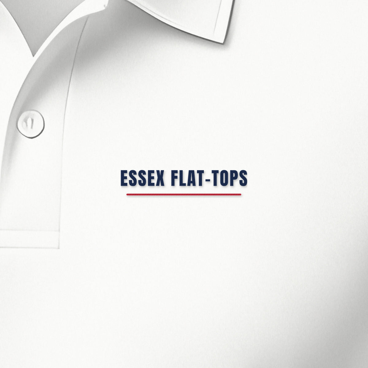Essex Flat-Tops Polo, left-chest detail