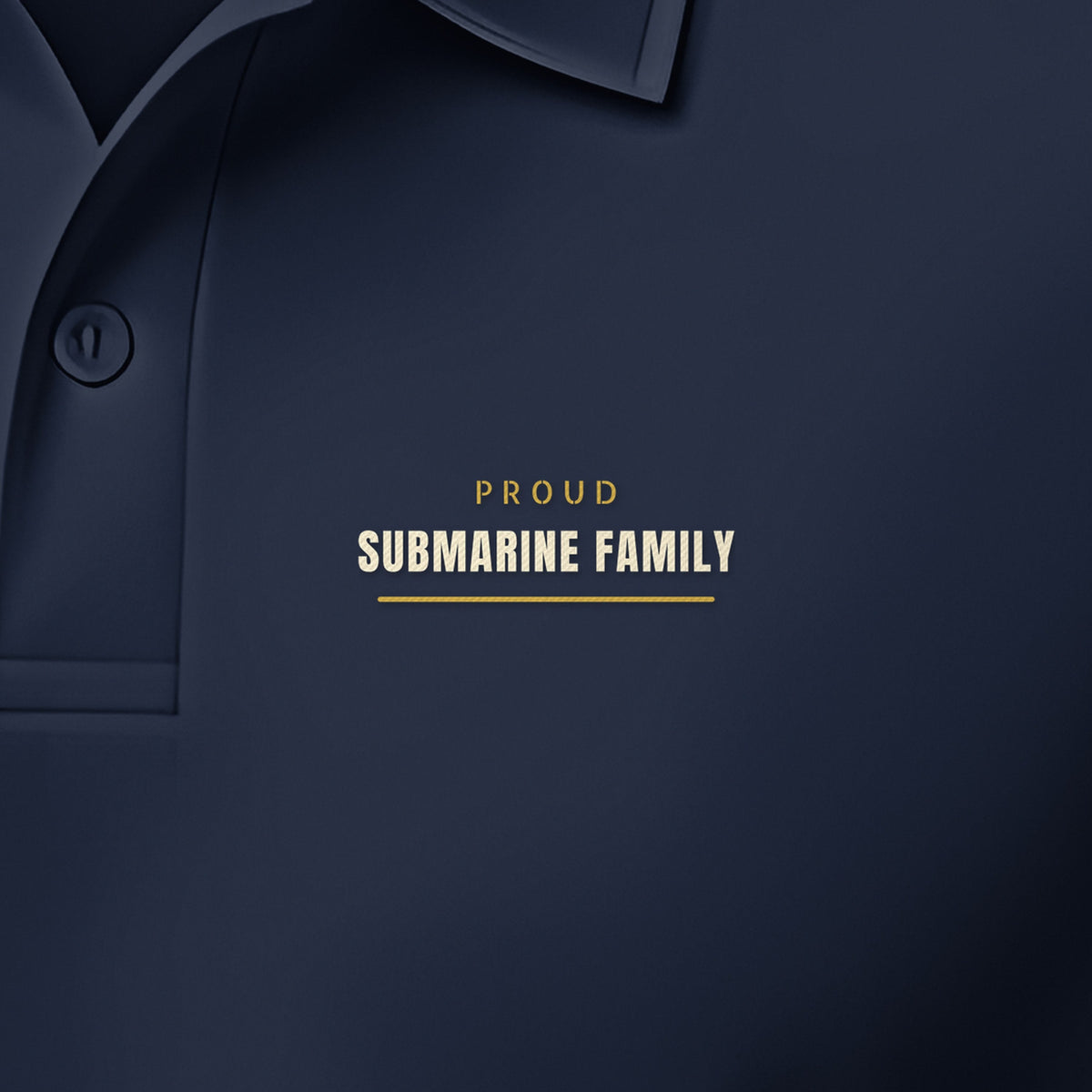 Proud Submarine Family Polo, left-chest detail