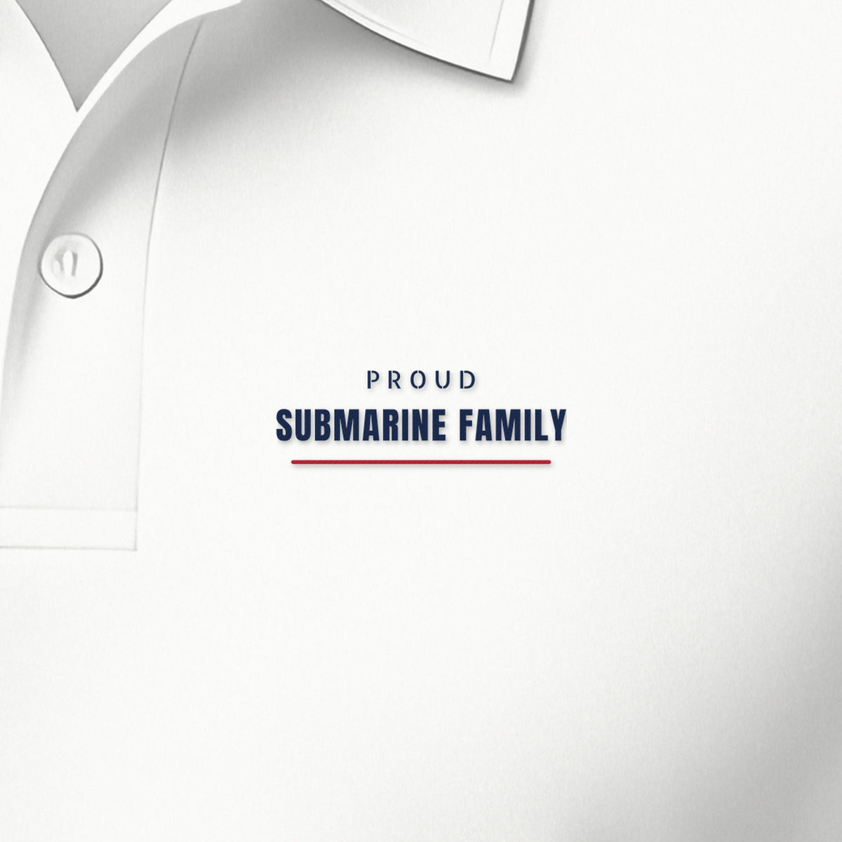 Proud Submarine Family Polo, left-chest detail
