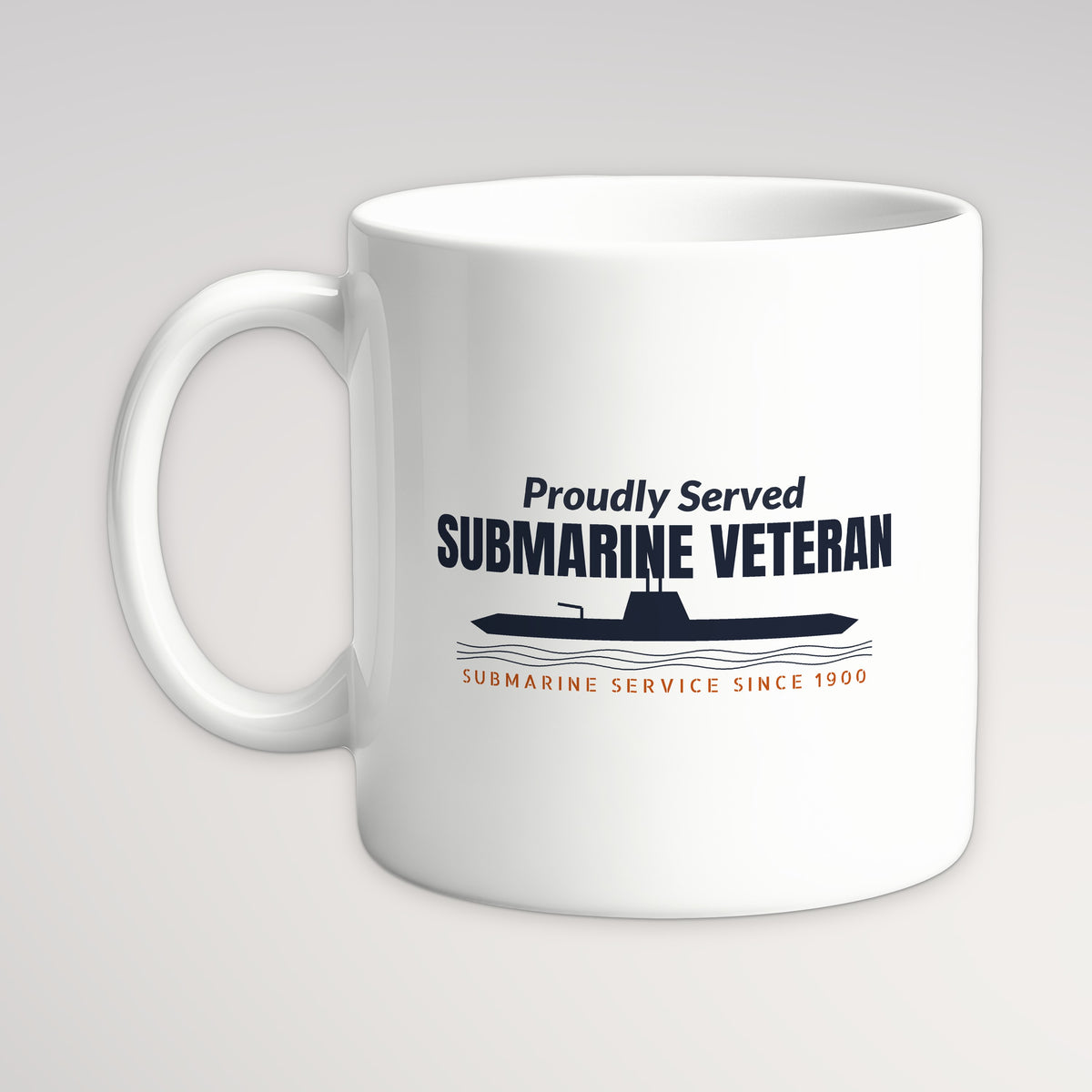 Proudly Served Submarine Veteran Mug, white mug, handle left