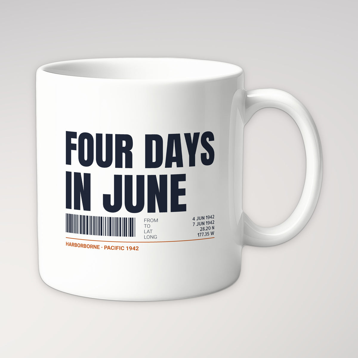 Four Days in June Tag Mug in white