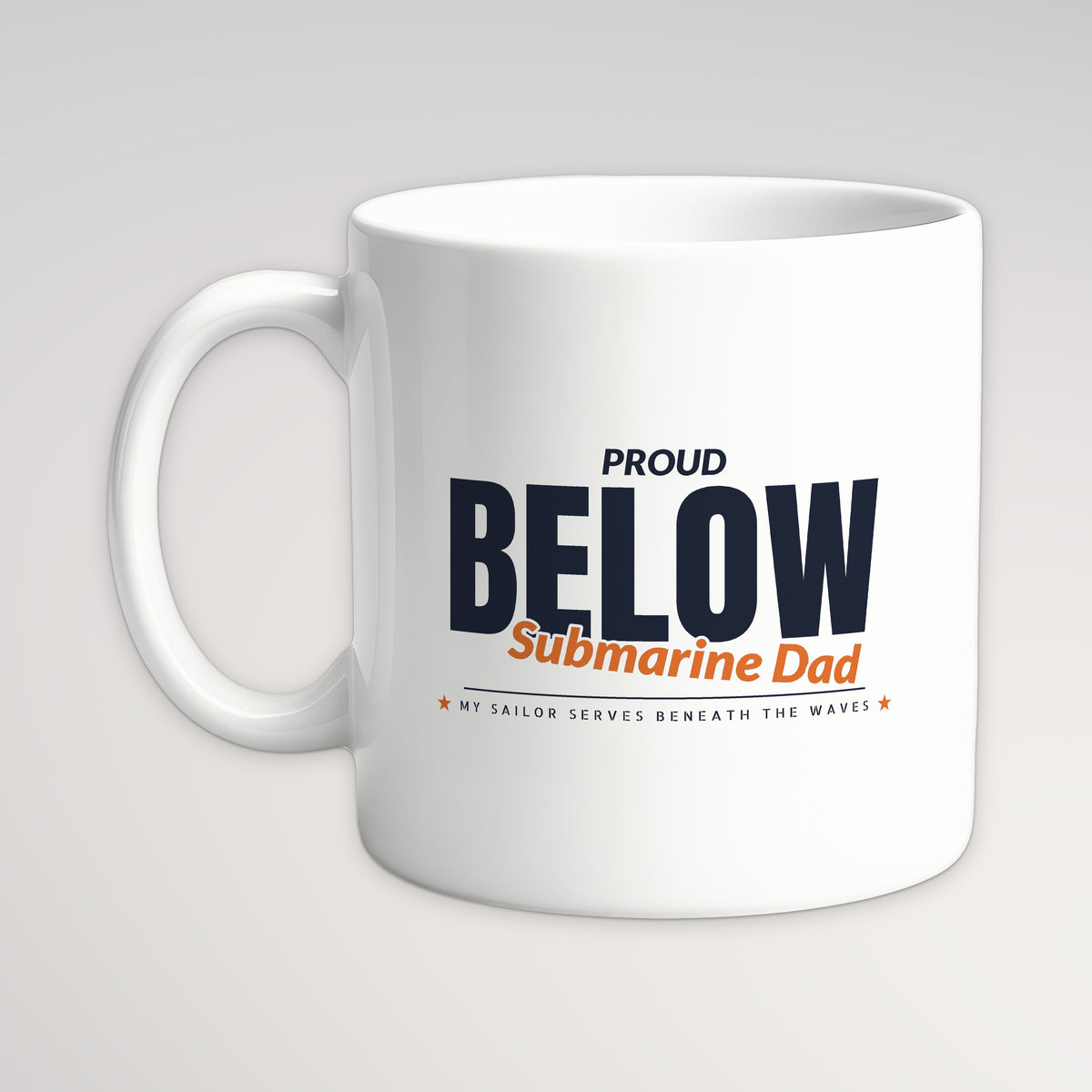 Proud Submarine Dad Mug, white mug, handle left