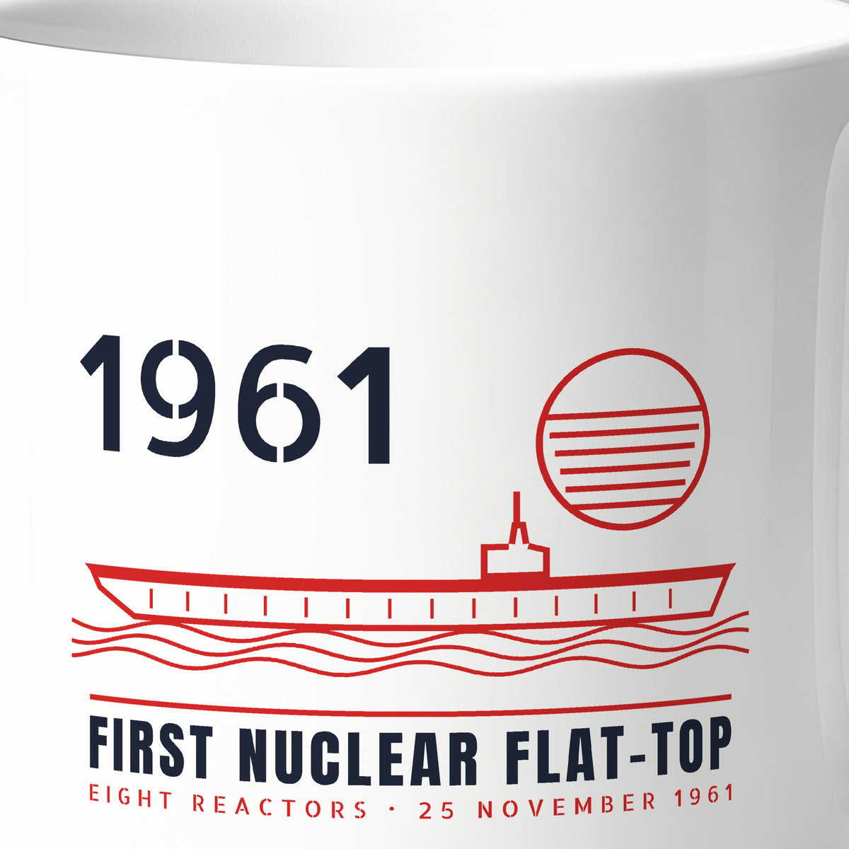 First Nuclear Flat-Top Line Art Mug