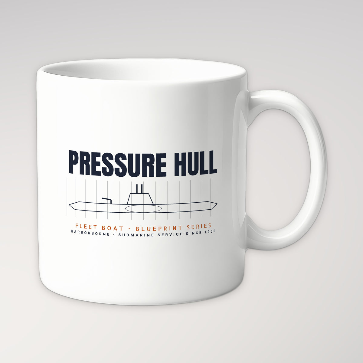 Pressure Hull Blueprint Mug in white