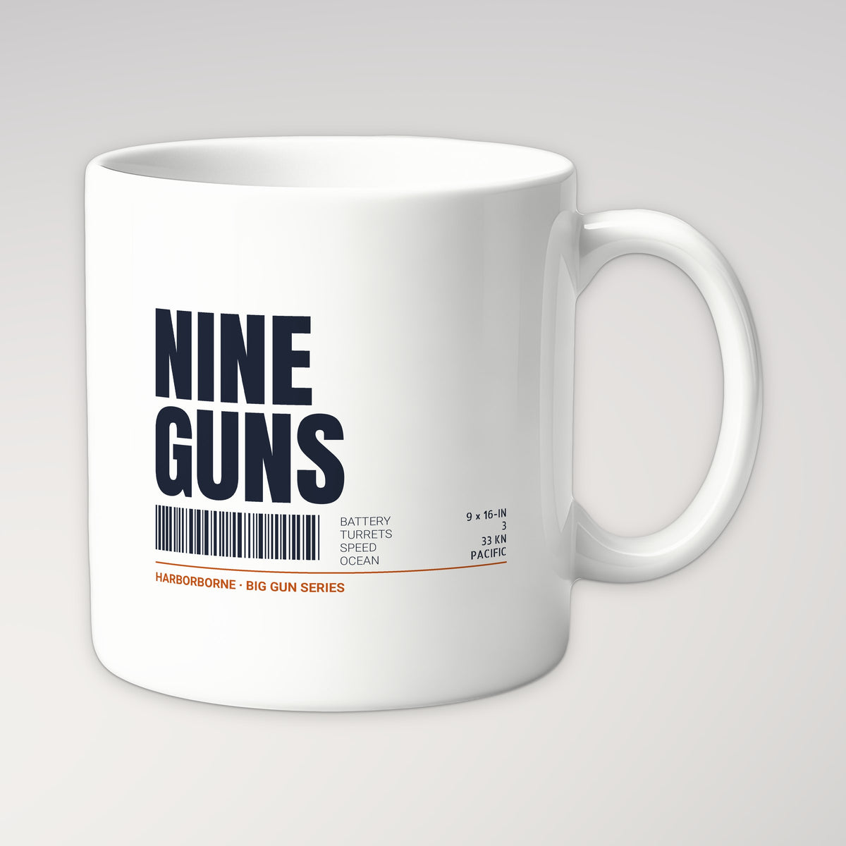 Nine Guns Pacific Tag Mug in white