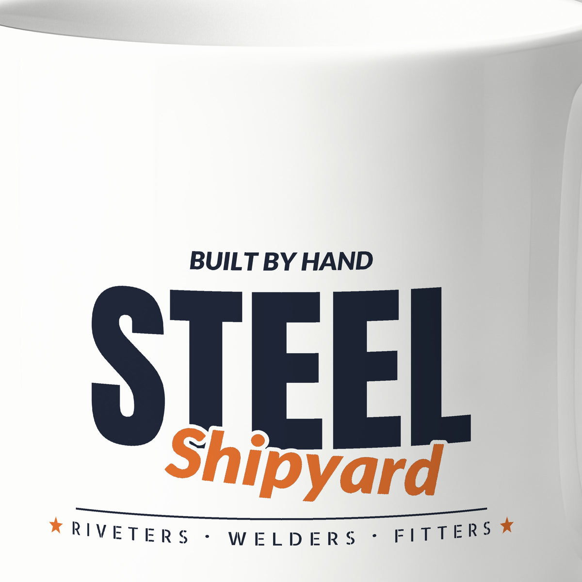 Shipyard Steel Club Mug, print detail