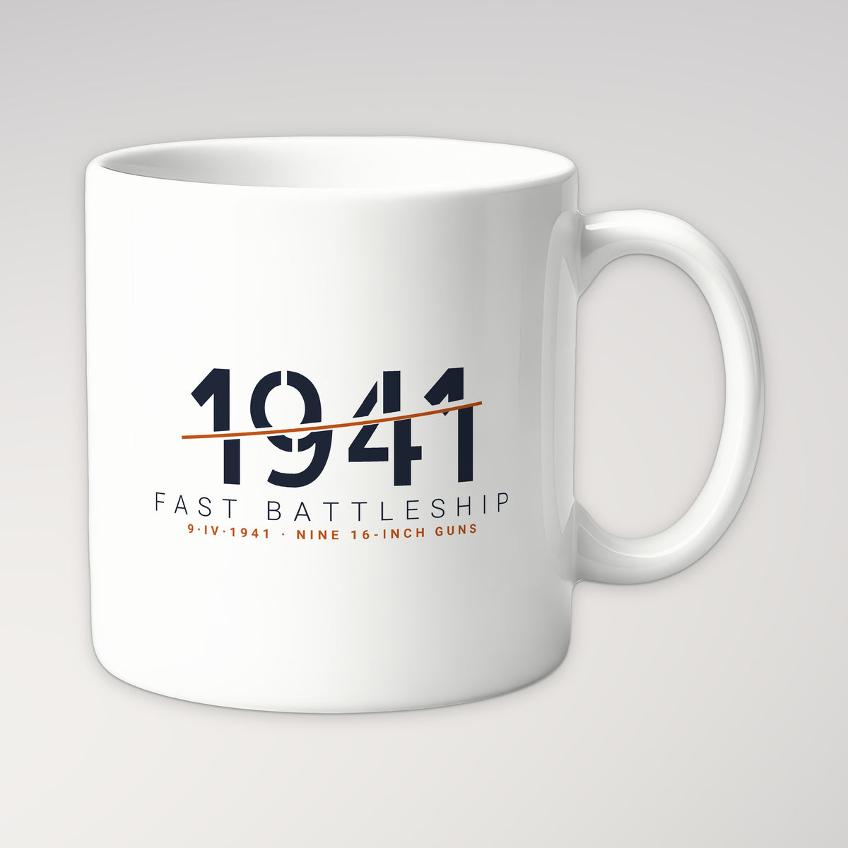 Fast Battleship 1941 Sliced Mug in white