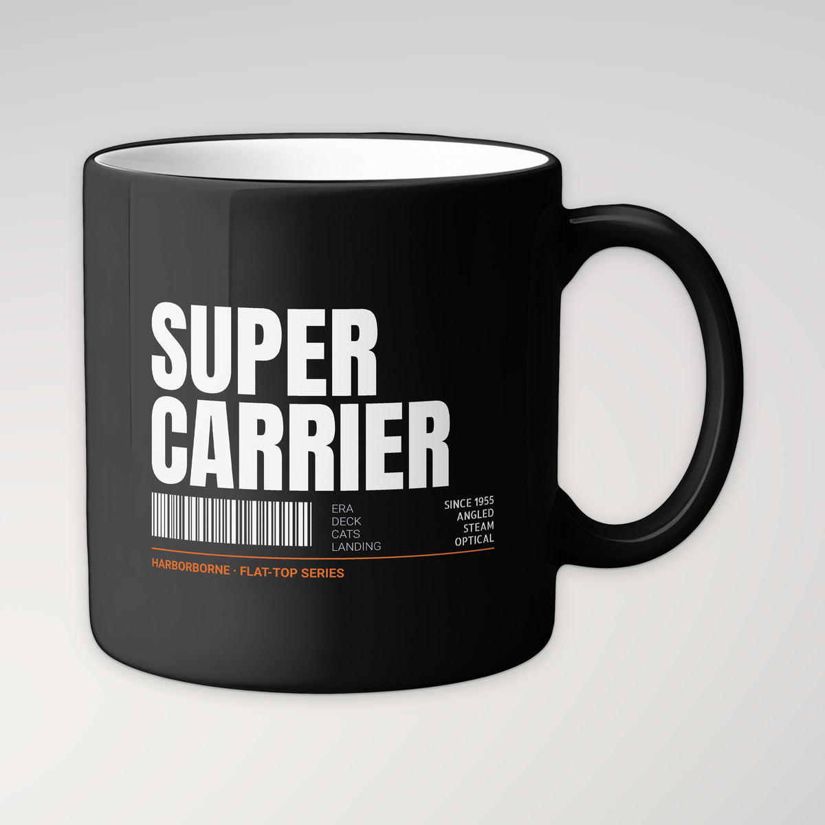 Supercarrier Watch Tag Mug in black