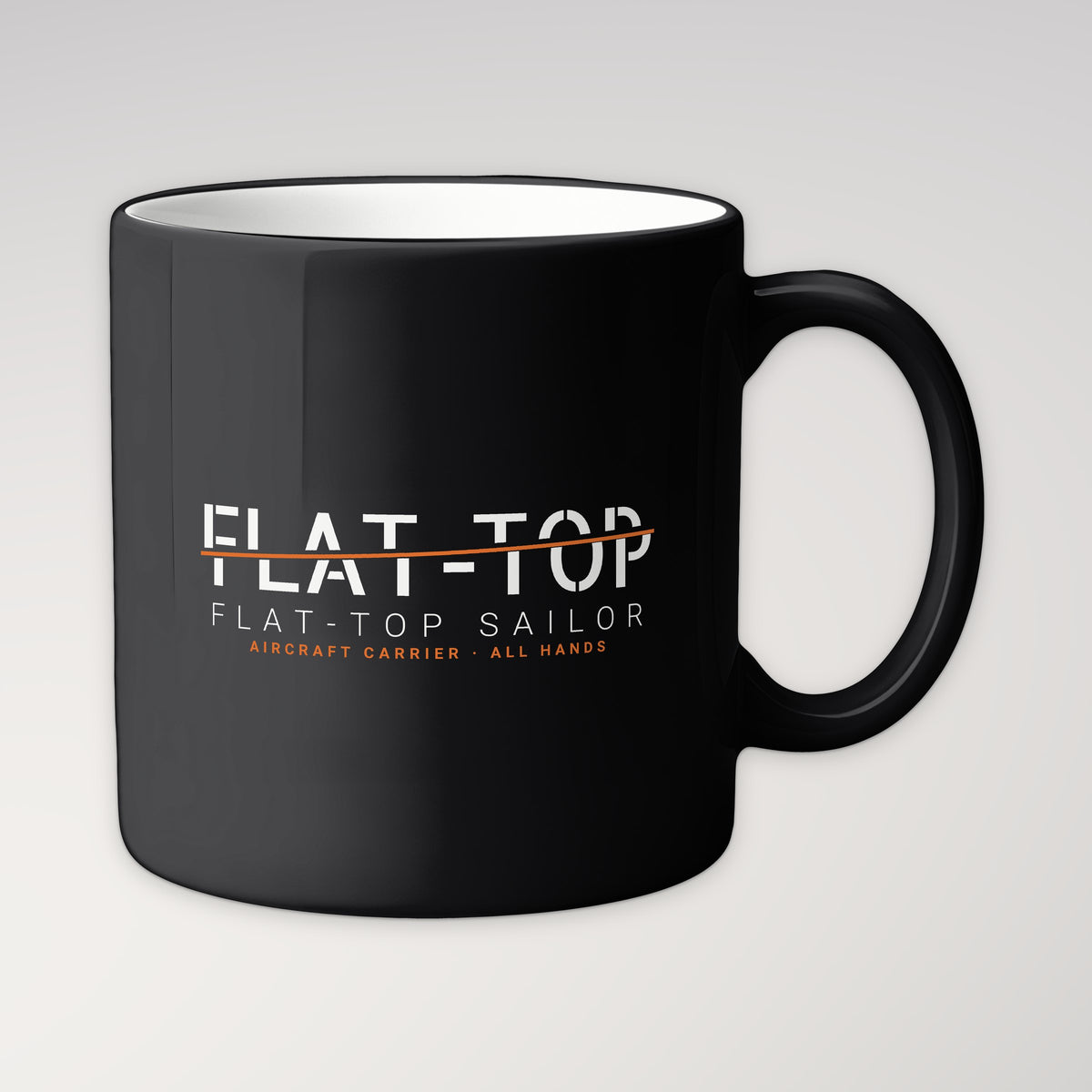 Flat-Top Sailor Sliced Mug in black