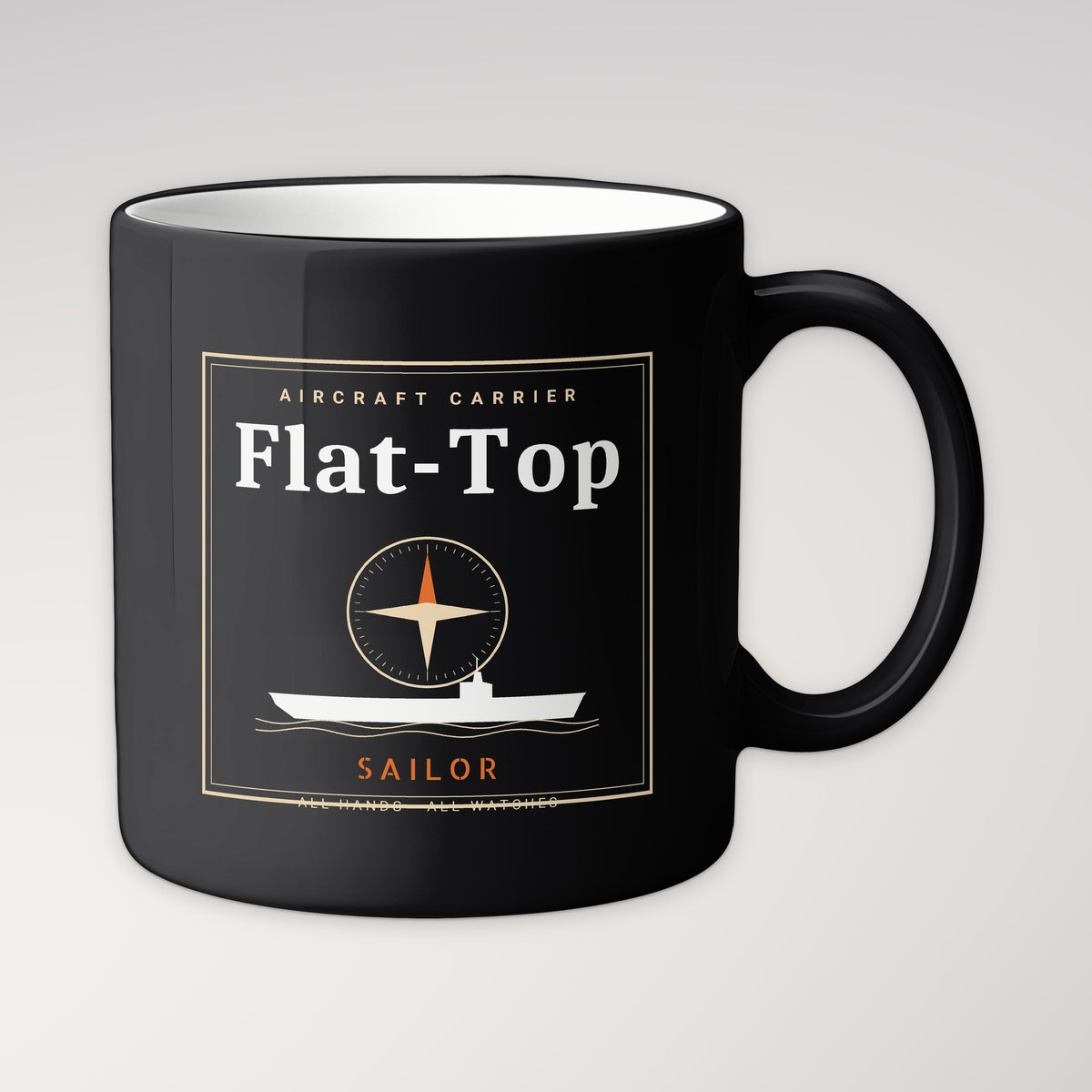 Flat-Top Sailor Frame Mug in black