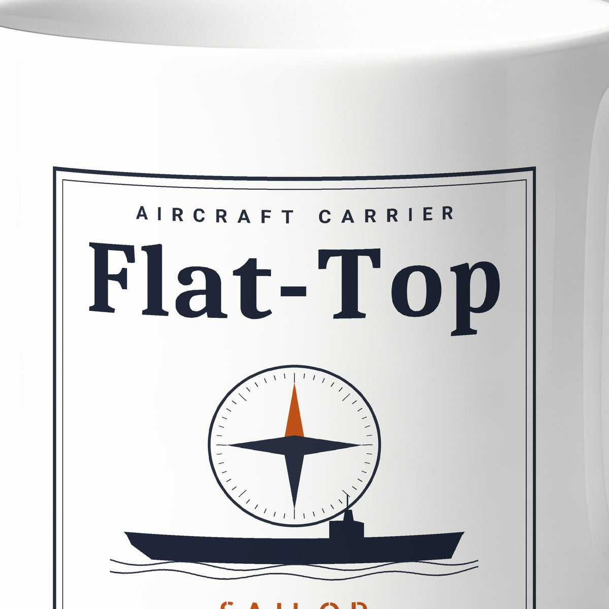 Flat-Top Sailor Frame Mug, print detail