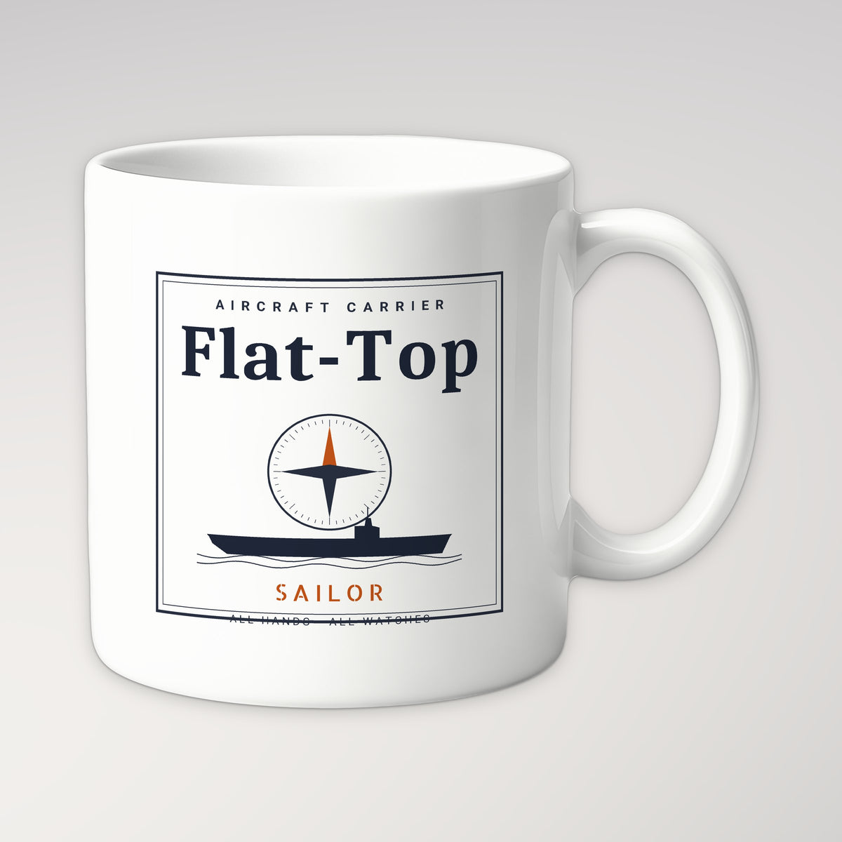 Flat-Top Sailor Frame Mug in white