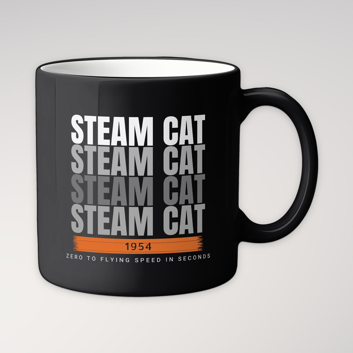 Steam Cat Era Echo Mug in black