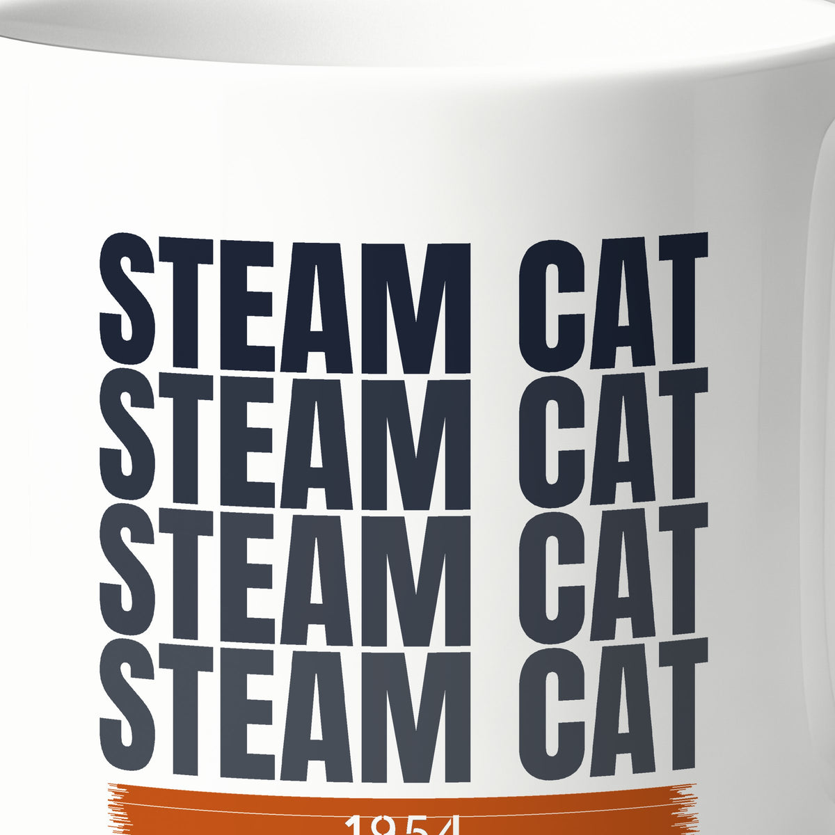 Steam Cat Era Echo Mug, print detail