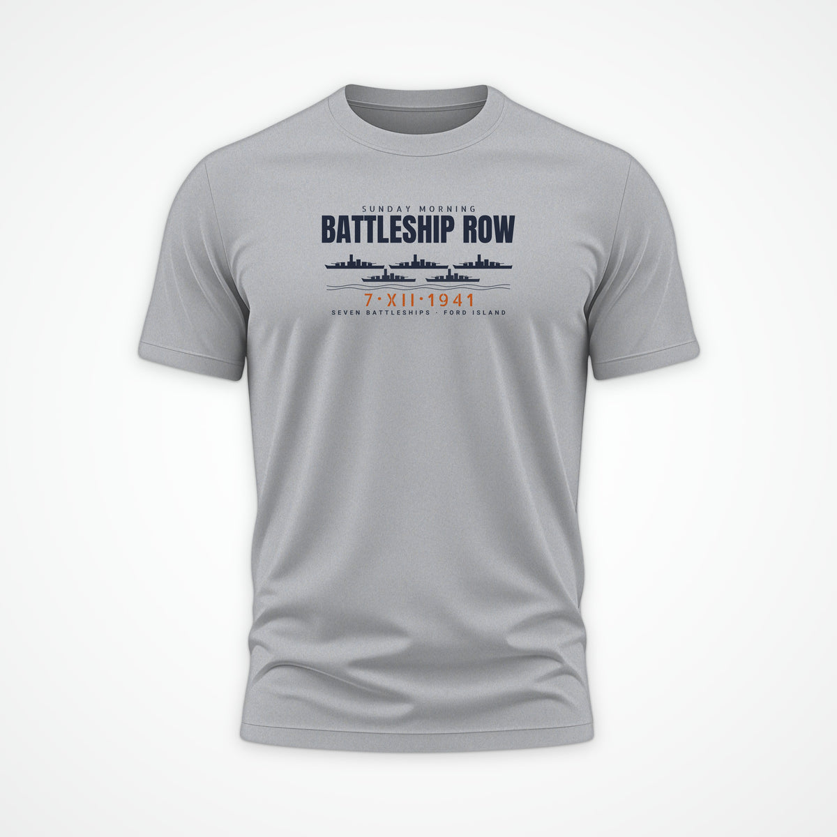 Battleship Row Sunday Morning Tee in Heather Grey