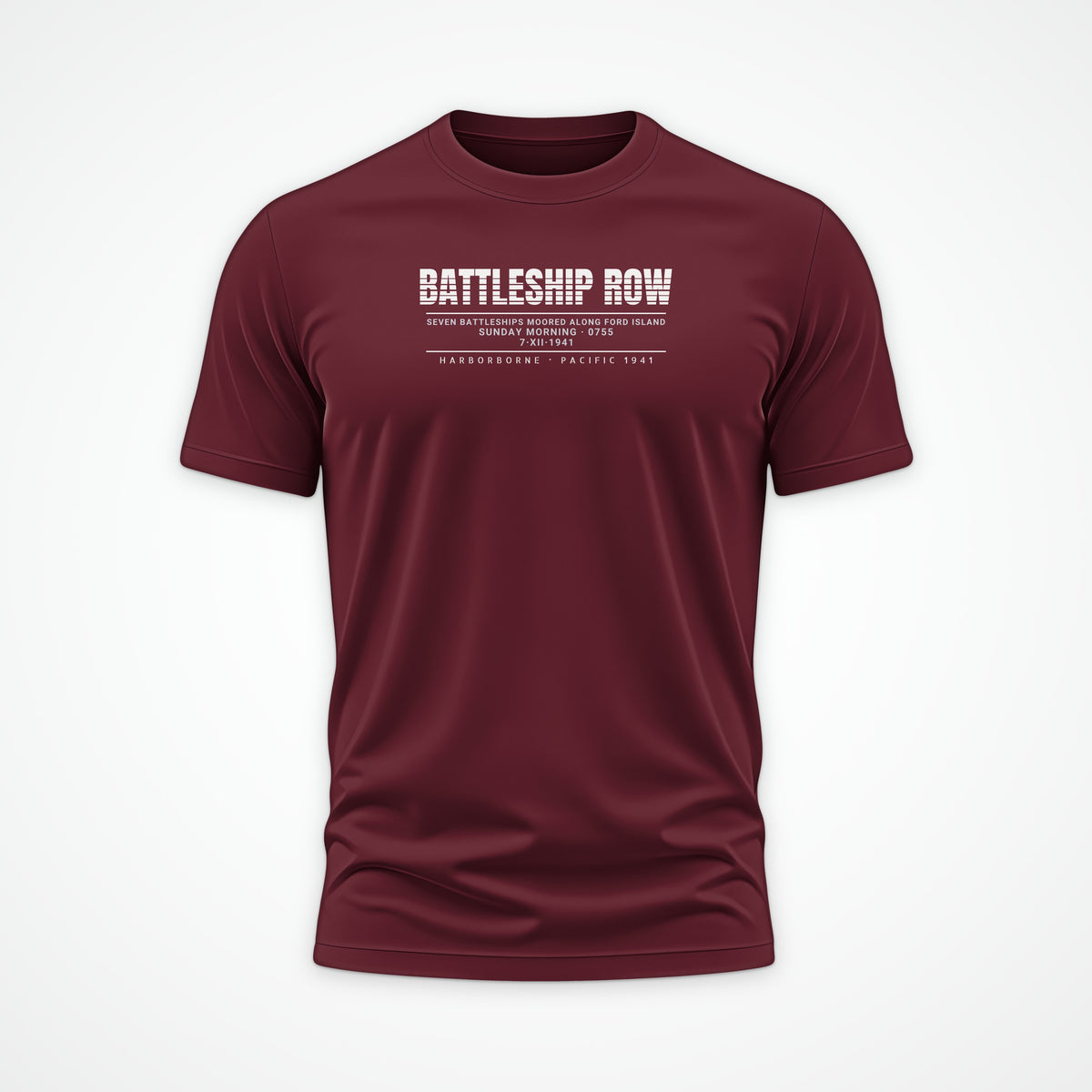 Battleship Row Scanline Tee in Burgundy