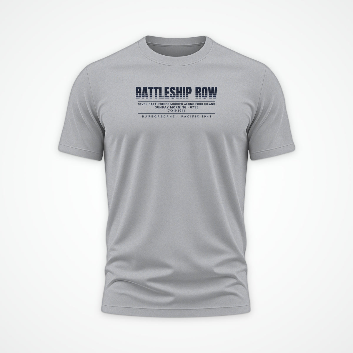 Battleship Row Scanline Tee in Heather Grey
