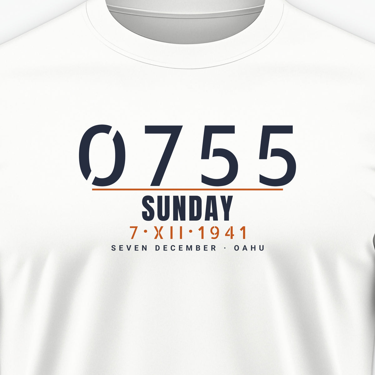 Seven December 0755 Tee, front print detail