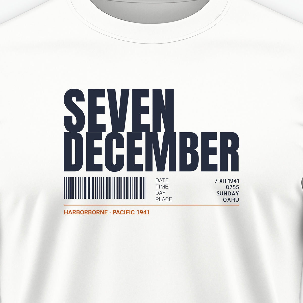 Seven December Tag Tee, front print detail