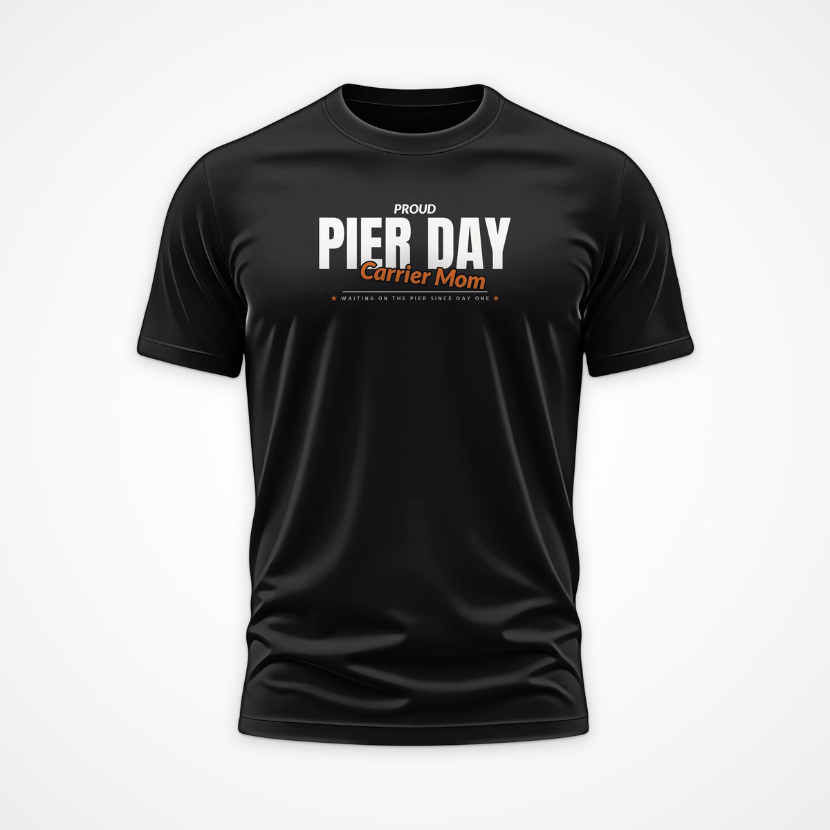 Pier Day Proud Carrier Mom Tee in Black