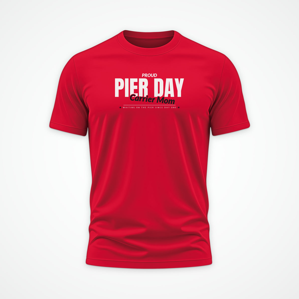 Pier Day Proud Carrier Mom Tee in Red
