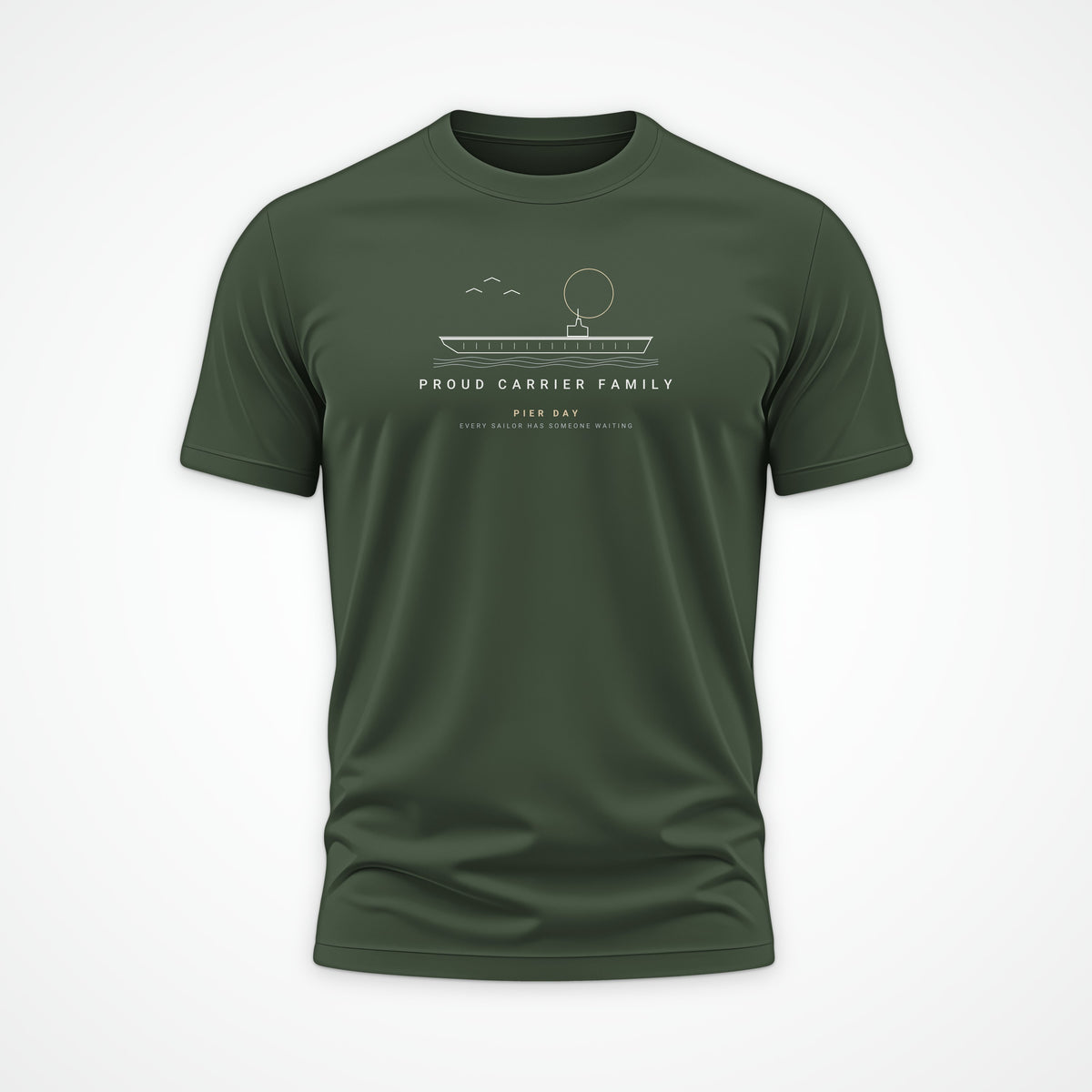 Pier Day Proud Carrier Family Tee in Olive