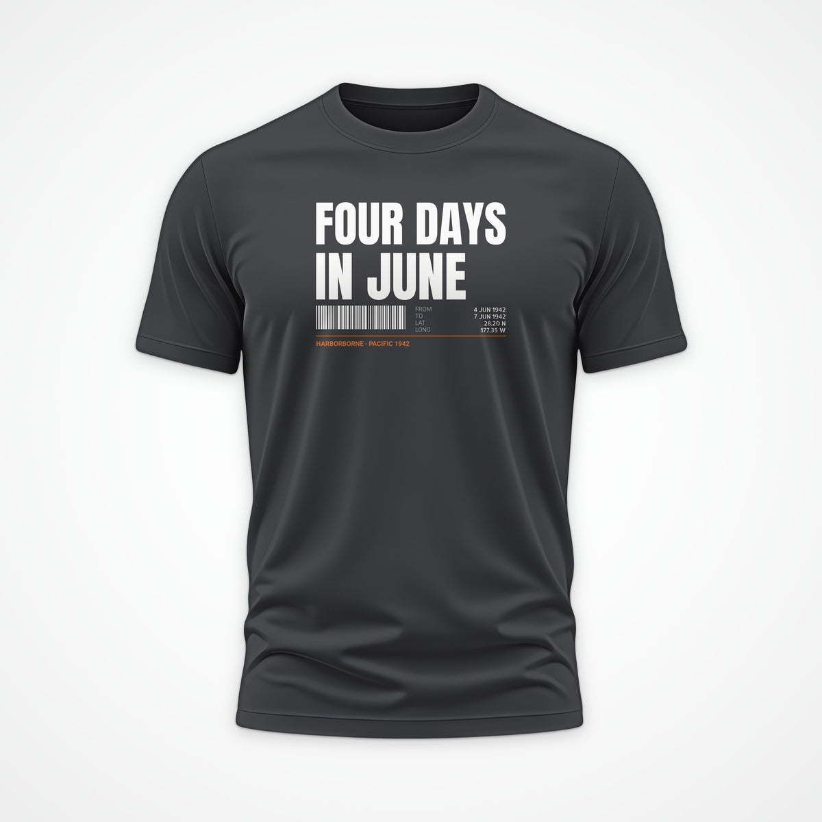 Four Days in June Tag Tee in Anthracite