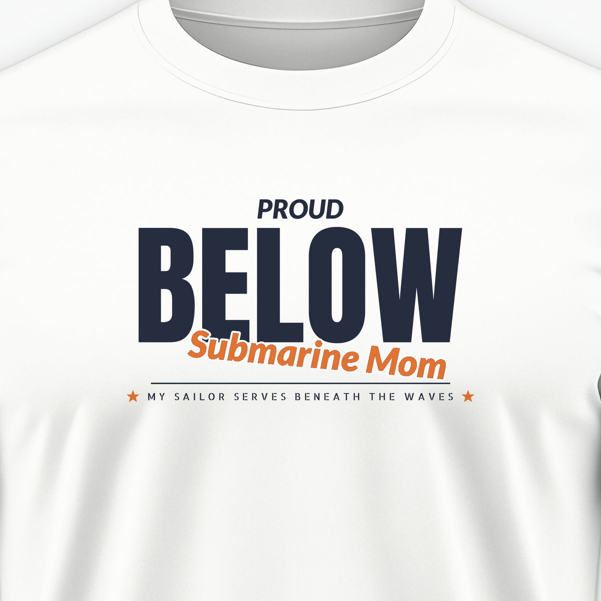Proud Submarine Mom Tee, front print detail