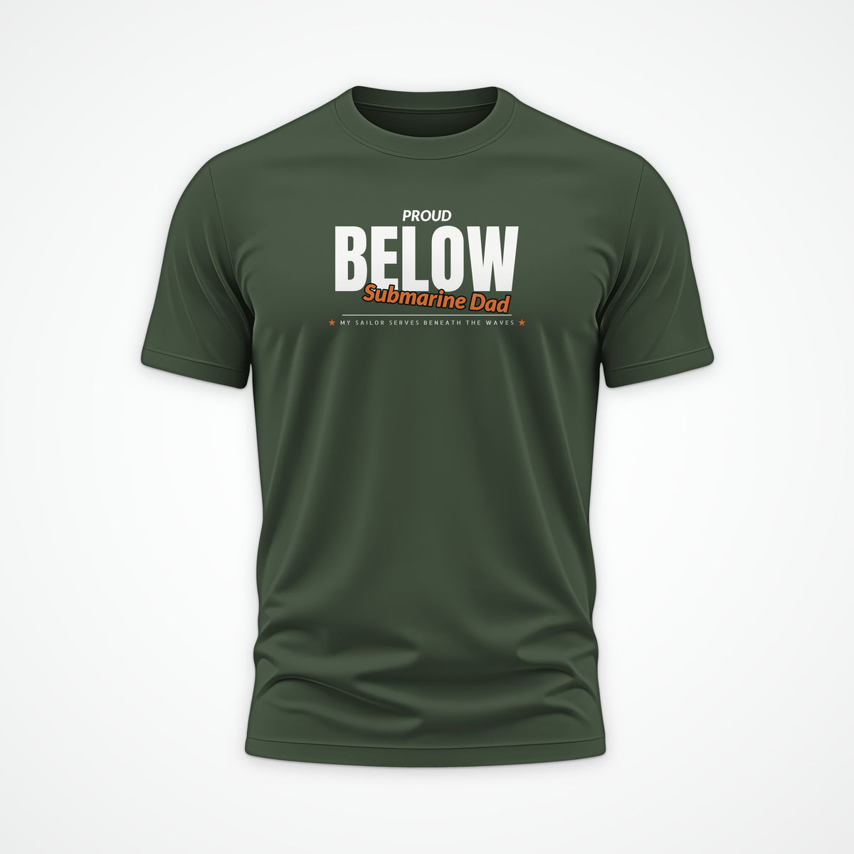 Proud Submarine Dad Tee in Olive