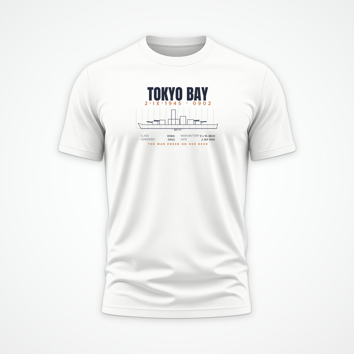 Tokyo Bay Iowa-Class Blueprint Tee in White