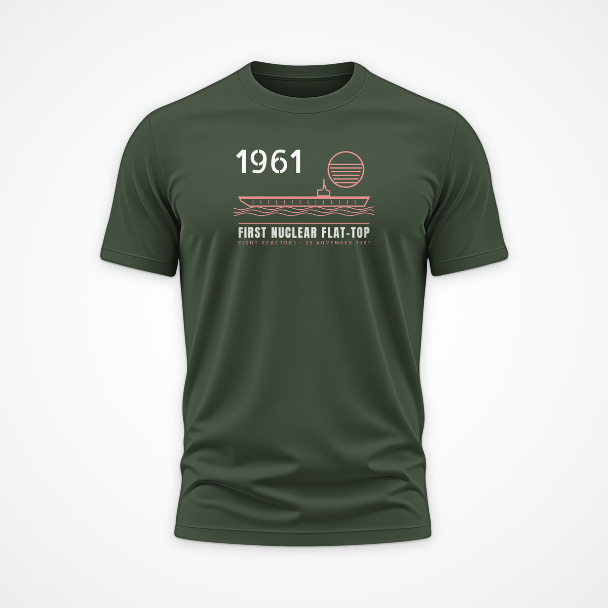 First Nuclear Flat-Top Line Art Tee in Olive