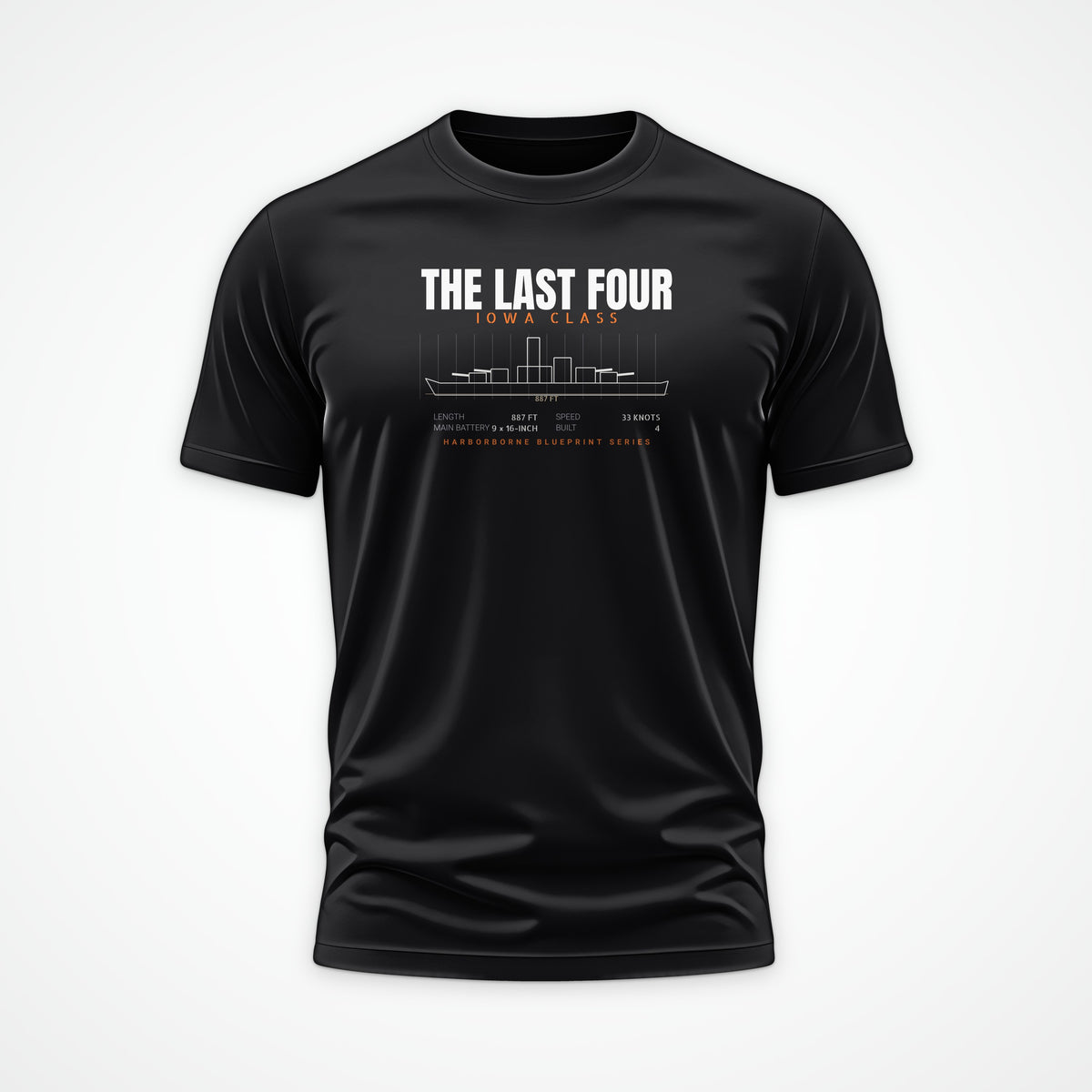 The Last Four Iowa-Class Blueprint Tee in Black