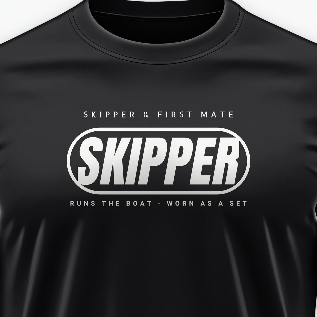 Skipper and First Mate Skipper Tee, front print detail