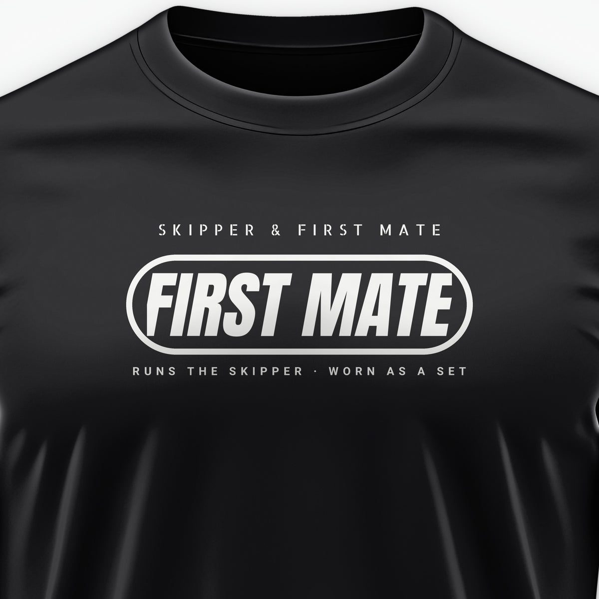 Skipper and First Mate First Mate Tee, front print detail