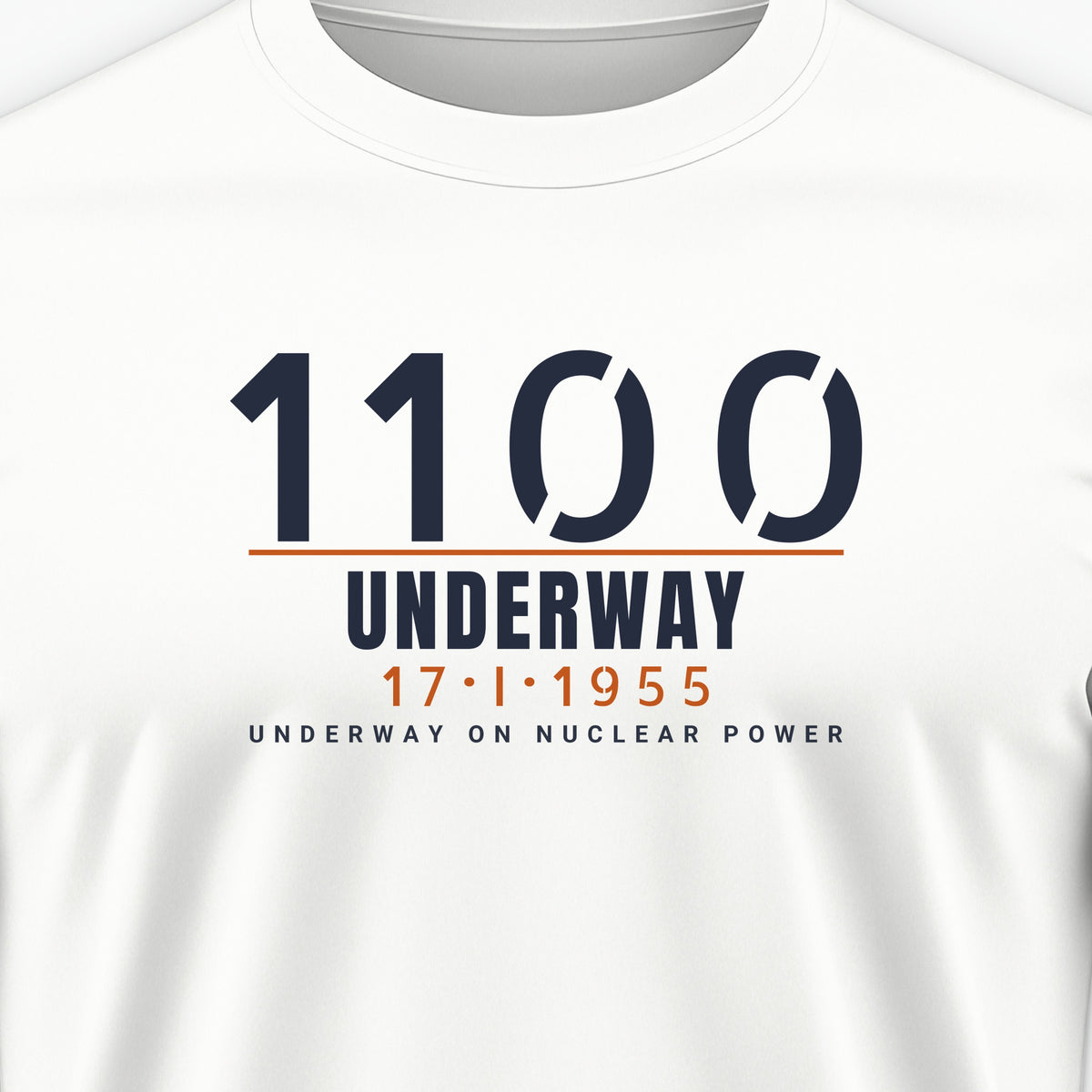 Underway on Nuclear Power 1100 Tee, front print detail