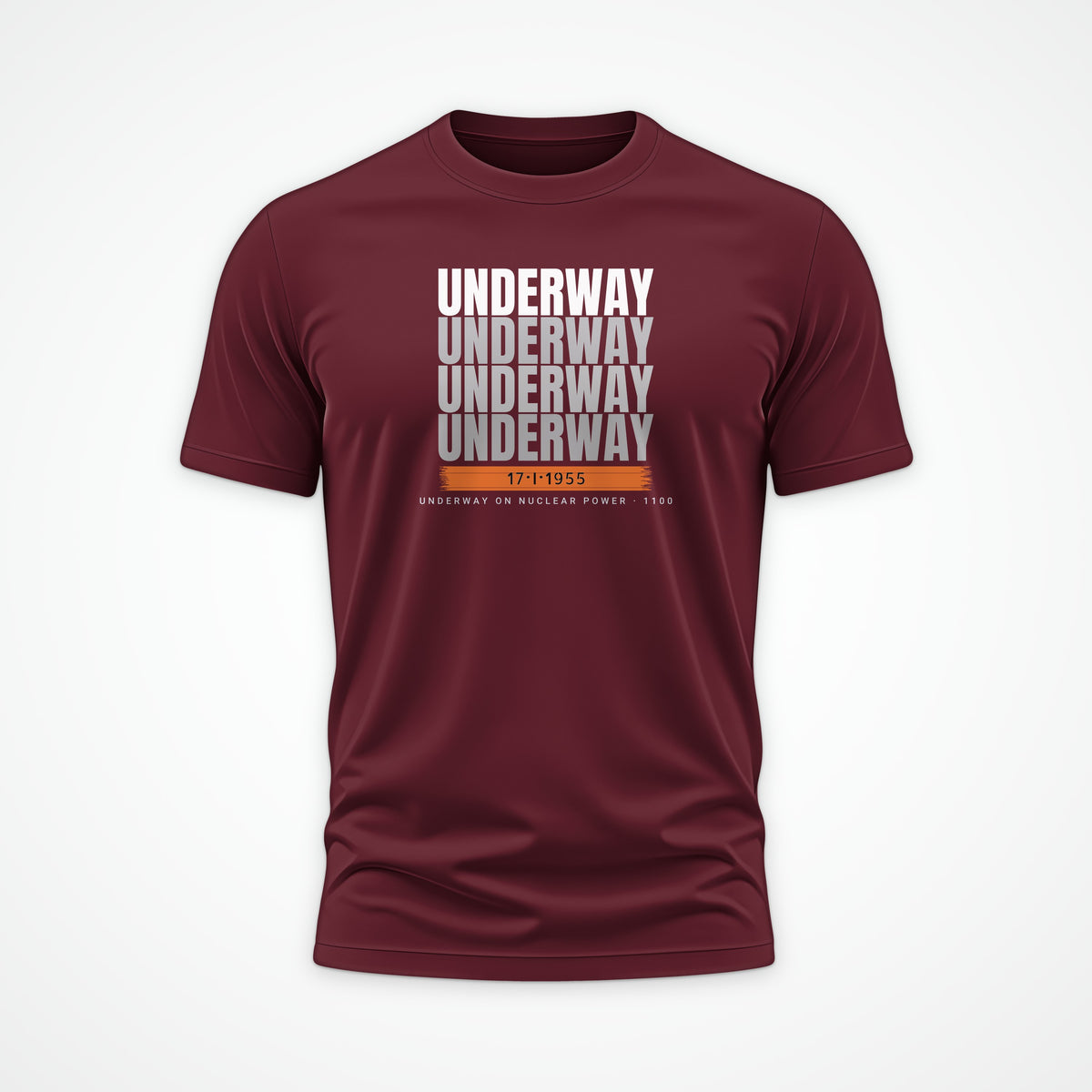 Underway on Nuclear Power Echo Tee in Burgundy