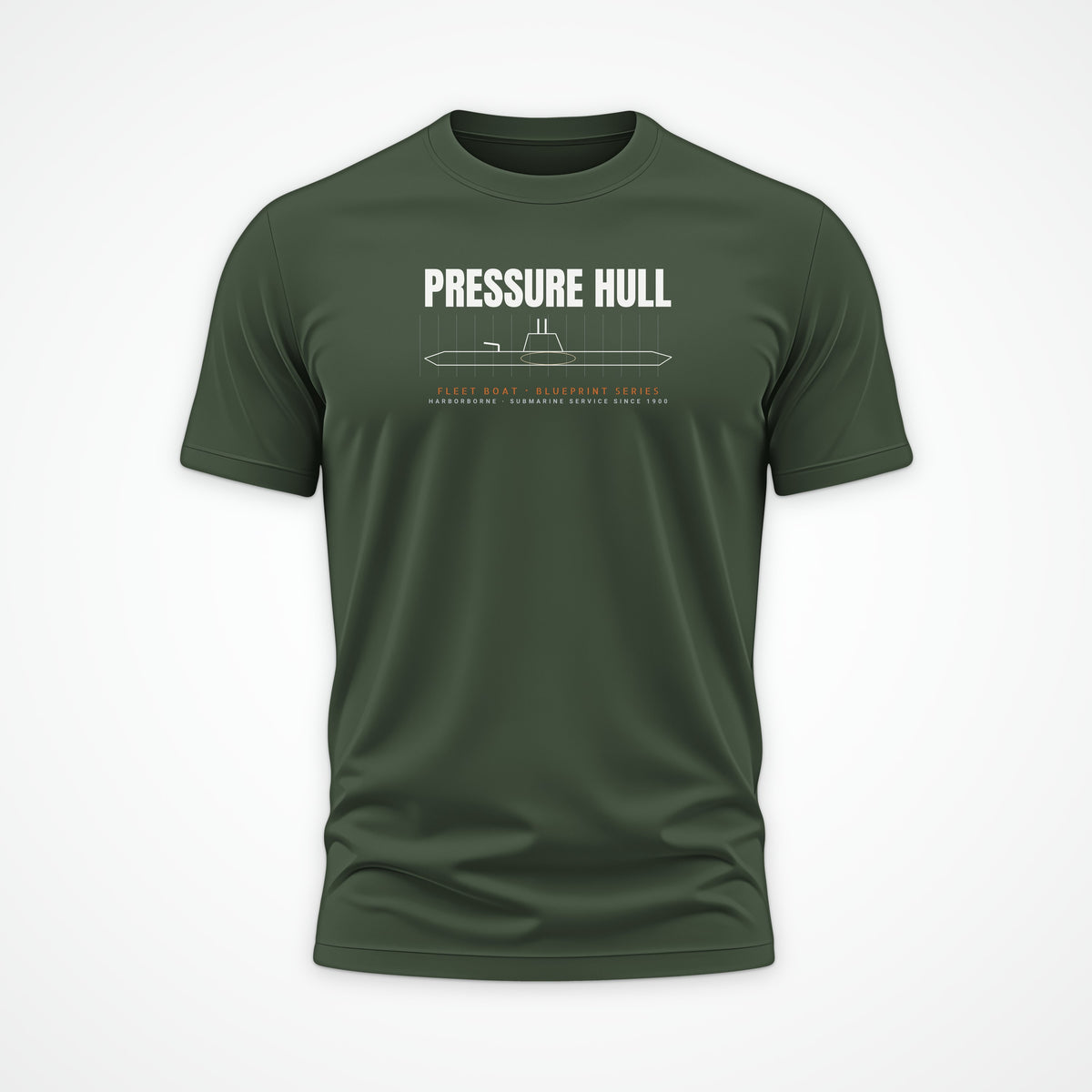Pressure Hull Blueprint Tee in Olive