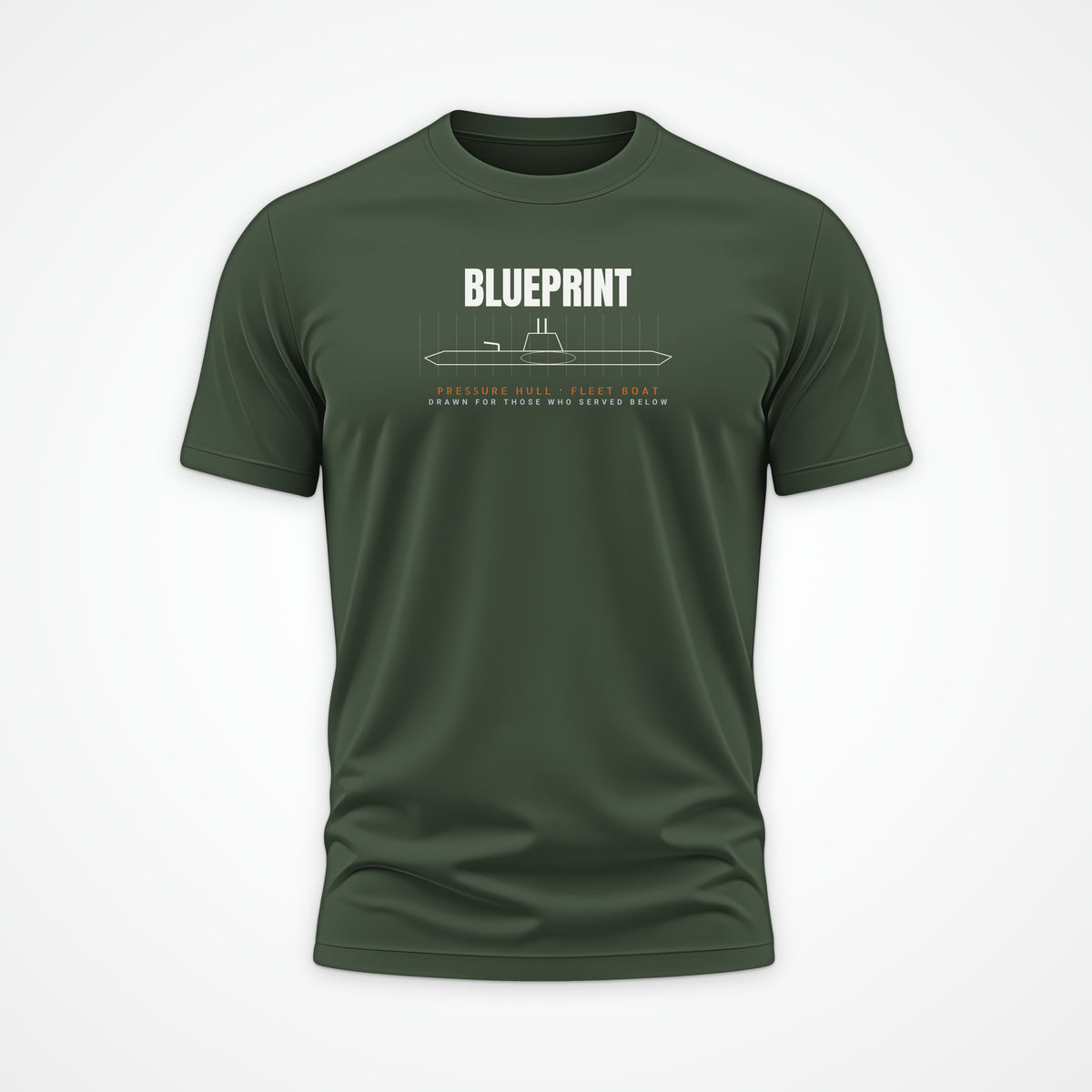 Pressure Hull Blueprint Served Below Tee in Olive