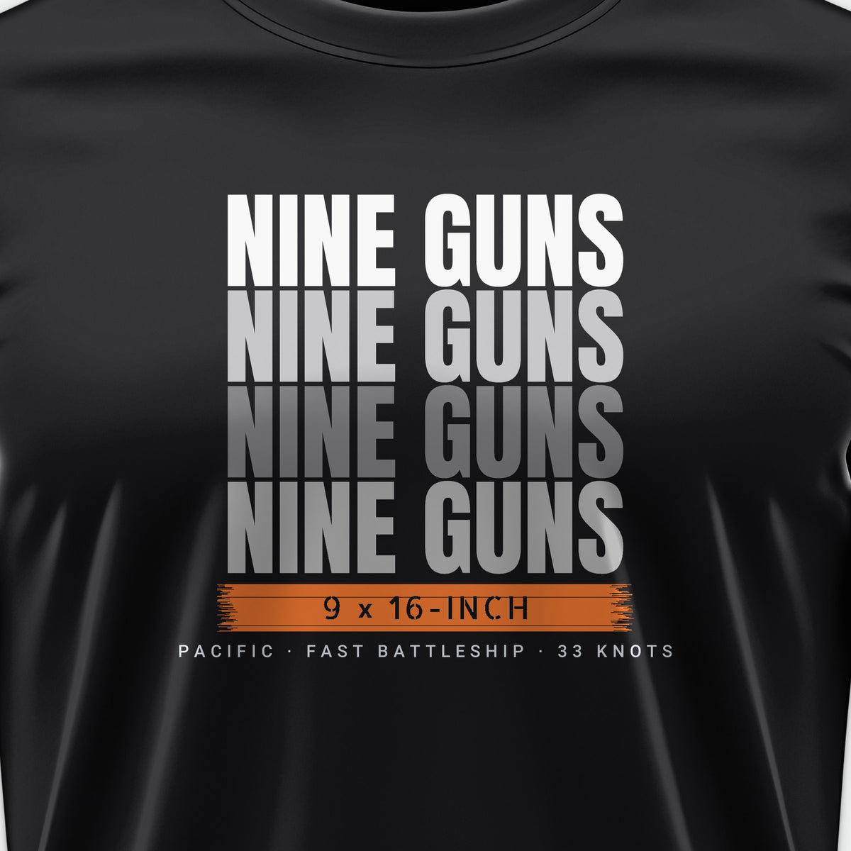 Nine Guns Pacific Echo Tee, front print detail