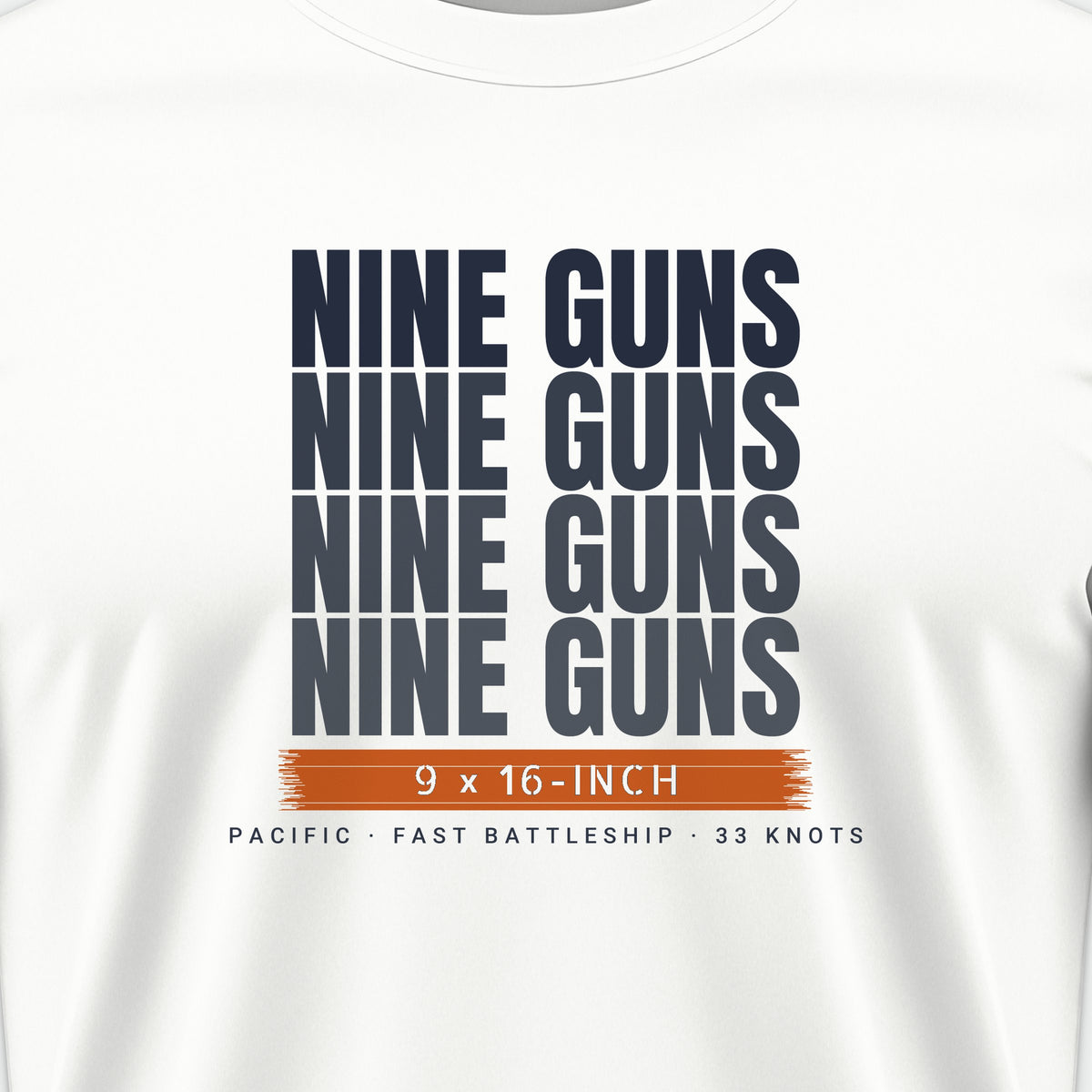 Nine Guns Pacific Echo Tee, front print detail