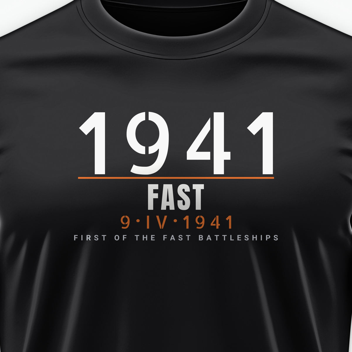 Fast Battleship 1941 Timestamp Tee, front print detail
