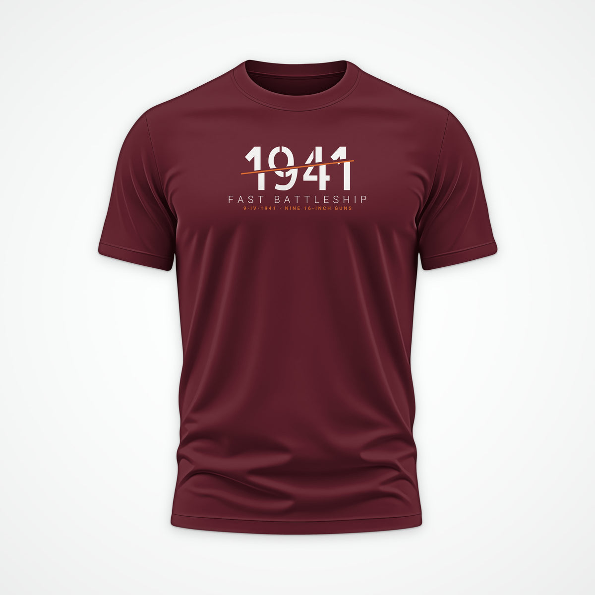 Fast Battleship 1941 Sliced Tee in Burgundy